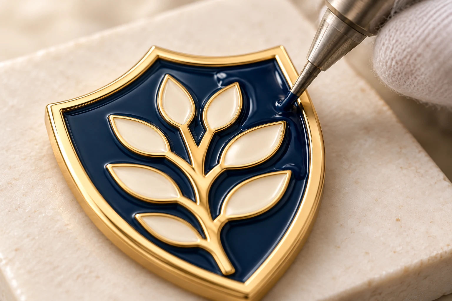 AI process illustration: soft enamel route