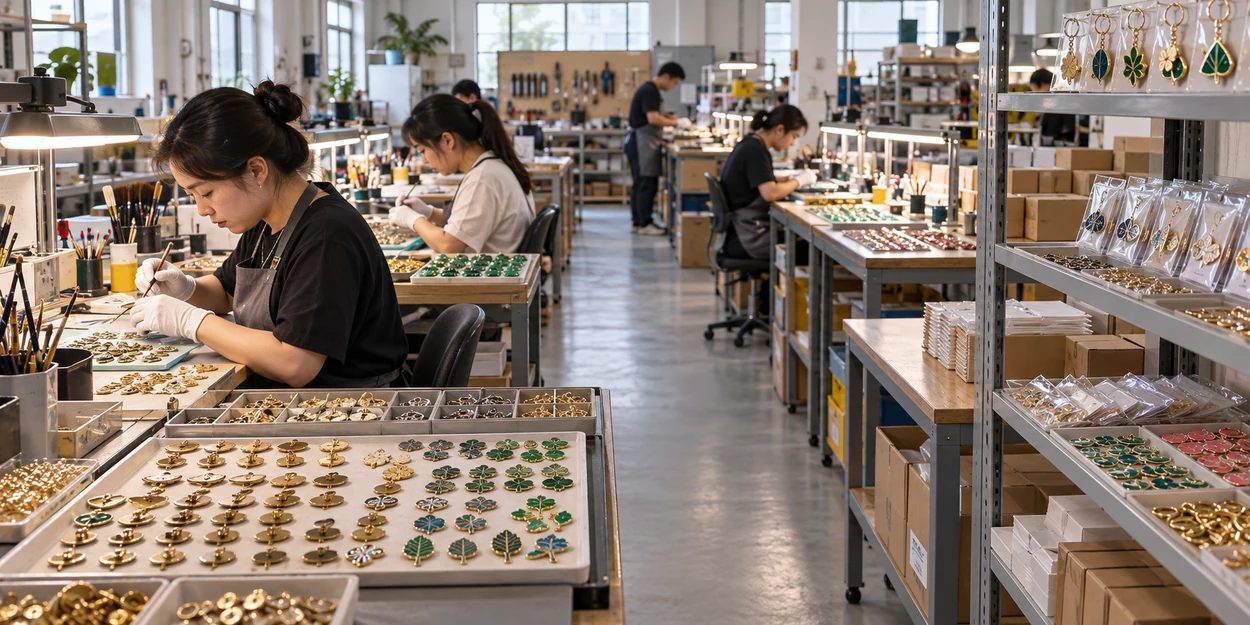 AI-generated overview of enamel accessory work benches and sample storage
