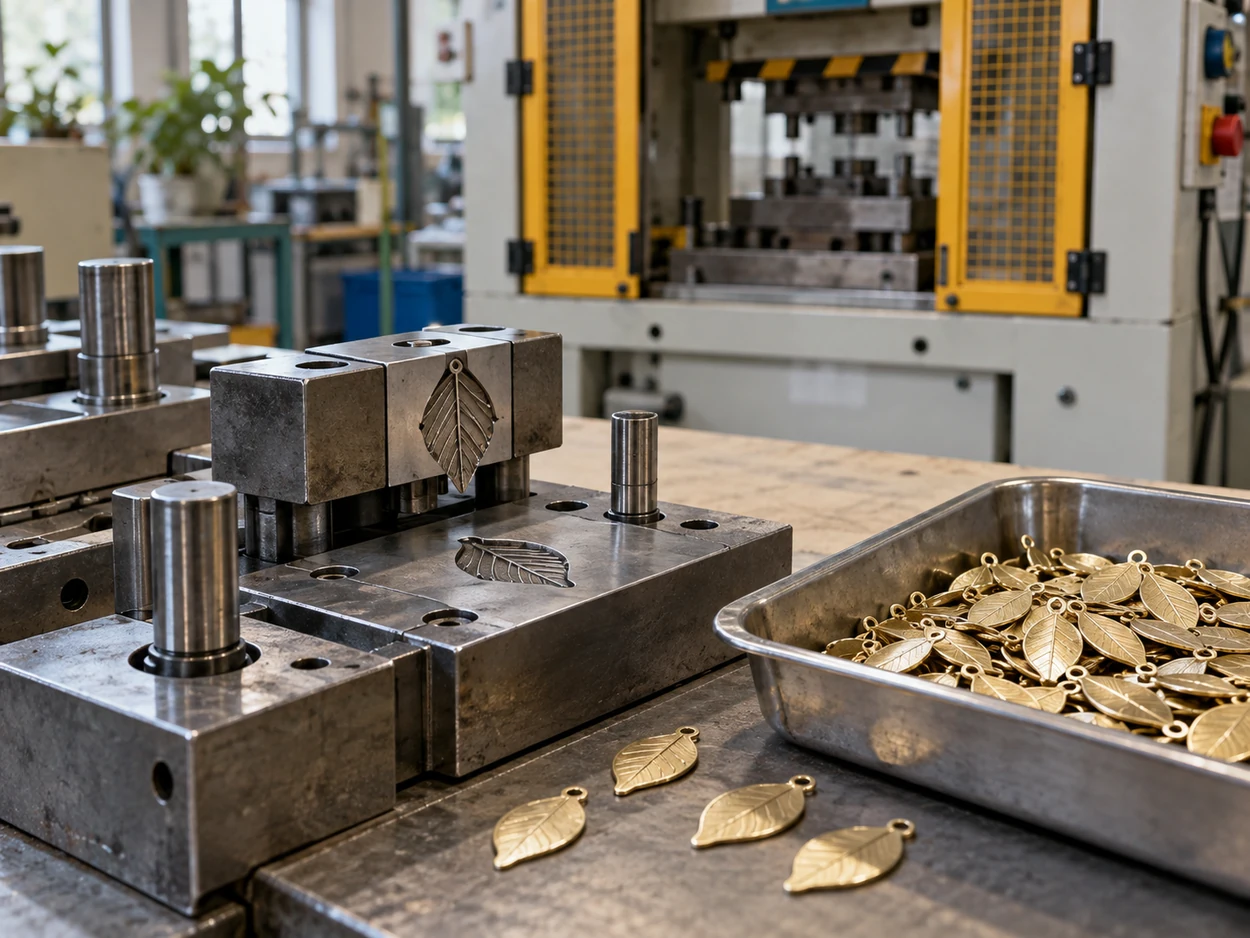 AI illustration: metal forming for custom enamel products