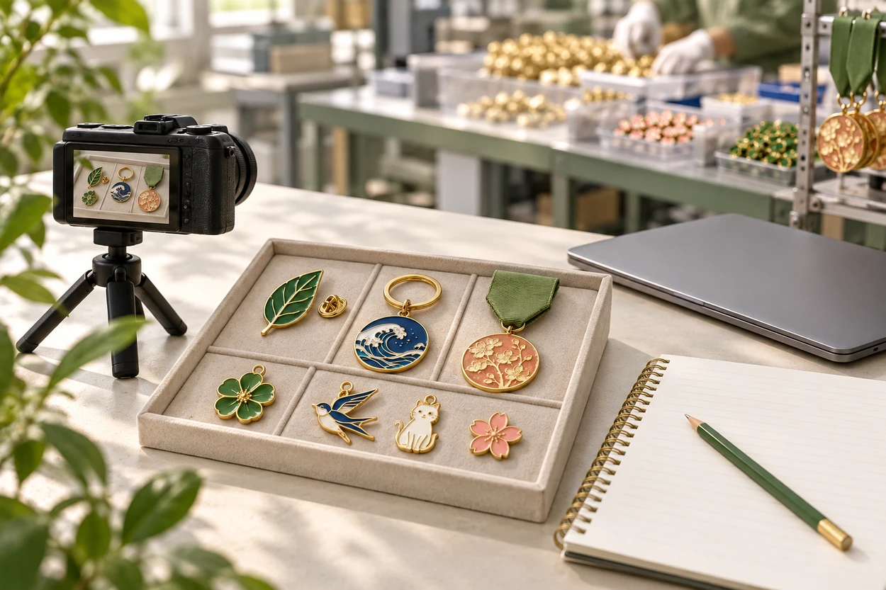 Illustrative camera and sample tray prepared for a factory review