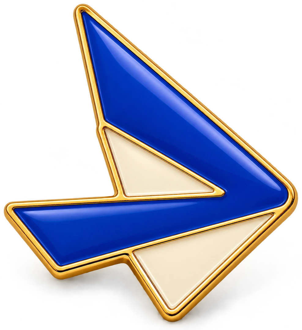 Illustrative corporate logo pins