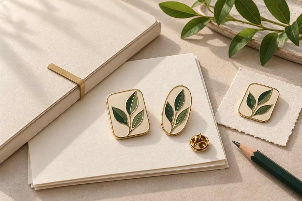 Illustrative botanical enamel pin concept: deliverables.